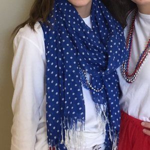 Blue Polka Dot Scarf